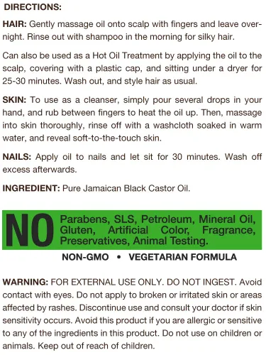 Miniatura 3 de Carlyle Aceite de ricino negro jamaicano, 16 onzas líquidas, 100% puro y natural, nutritivo e hidratante para el cabello, cuero cabelludo, piel