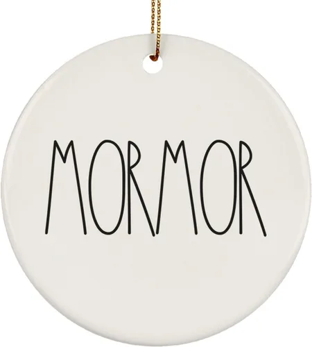Miniatura 29 de Adorno familiar de Navidad, regalos de hija, hijo, adorno de círculo de cerámica de 3 pulgadas para colgar en el árbol – Día de la Madre
