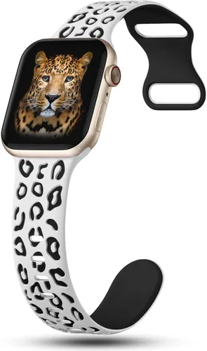 Miniatura 2 de CreateGreat Correas de leopardo grabadas compatibles con Apple Watch Band de 1.575 in 1.614 in 1.496 in 1.654 in 1.732 in 1.772 in 1.811 in 1.929 in