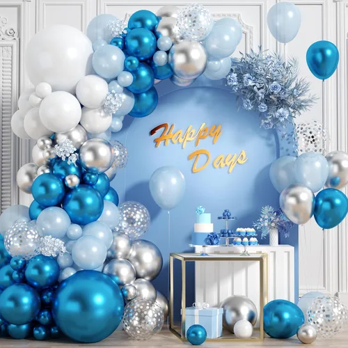 Miniatura 15 de Togvu - Kit de guirnalda de globos negros y dorados, 122 piezas de globos de látex con confeti negro metálico dorado de 18/12/10/5 pulgadas