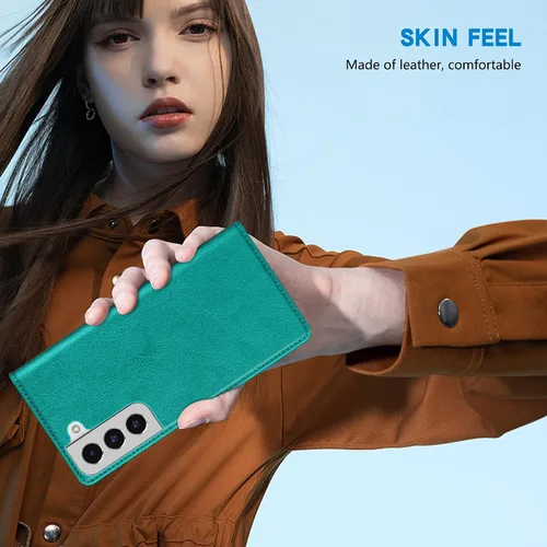 Miniatura 6 de ZZXX Funda tipo cartera para Samsung Galaxy S22 Plus con bloqueo RFID, soporte de ranura para tarjetas, funda protectora de cuero magnético fuerte