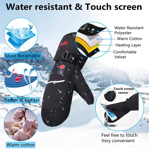 Miniatura 3 de Savior Heat Guantes para hombre y mujer, guantes eléctricos recargables, adecuados para el trabajo al aire libre, esquí, correr, senderismo, etc.