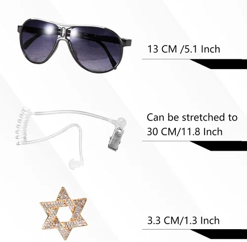 Miniatura 4 de Juego de regalo para portador de anillos de boda, caja de seguridad para anillos con oreja espía, insignia exclusiva, lentes de sol negros, tarjeta
