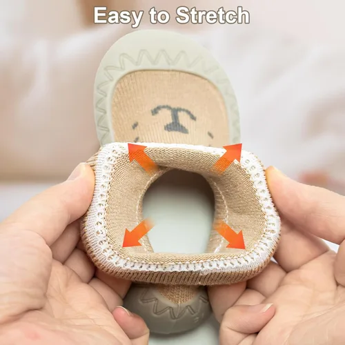 Miniatura 5 de 2 pares de zapatos antideslizantes estilo caroon para bebés, zapatos para niños y niñas, zapatos para caminar, zapatos de goma suave con pantuflas
