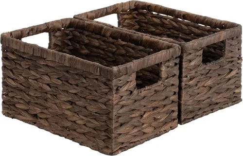 Miniatura 16 de StorageWorks Cesta de mimbre con asa, cestas de almacenamiento de mimbre para organizar, cestas de almacenamiento decorativas para estantes, cuerda