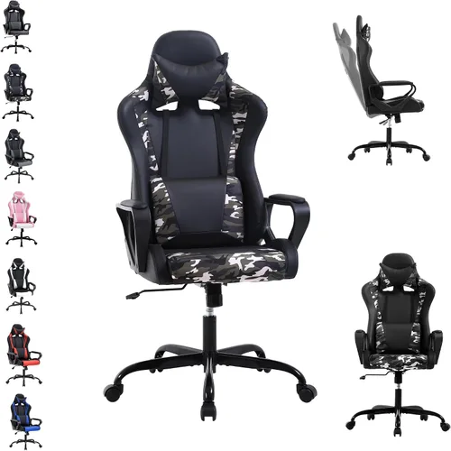 Miniatura 12 de Silla de videojuegos, silla de videojuegos, silla de escritorio de oficina con respaldo alto, silla de escritorio de oficina con soporte lumbar