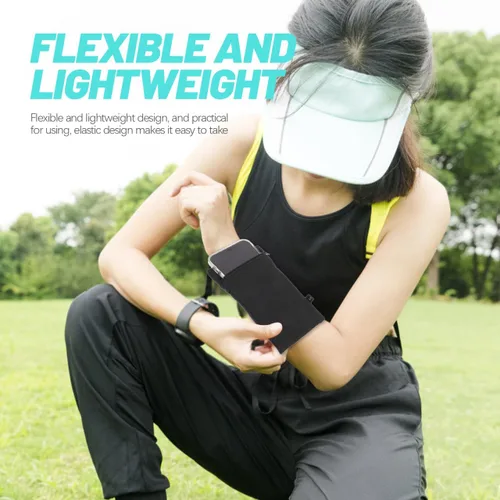 Miniatura 8 de UKCOCO Brazalete ajustable para teléfono deportivo para correr, soporte ligero para teléfono celular con bolsa de muñeca transpirable, accesorio