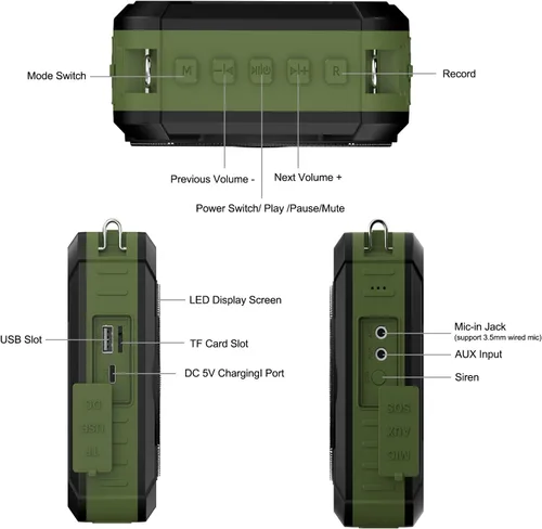 Miniatura 8 de Amplificador de voz Bluetooth 5.0 con micrófono inalámbrico, micrófono personal impermeable, amplificador de voz inalámbrico, megáfono portátil