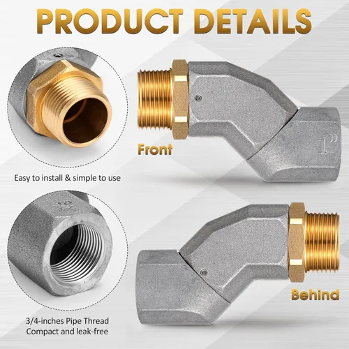 Miniatura 4 de Shimeyao 3 piezas de manguera de combustible giratoria de 1 pulgada con conector NPT de 1 pulgada, giro de transferencia de avión de combustible