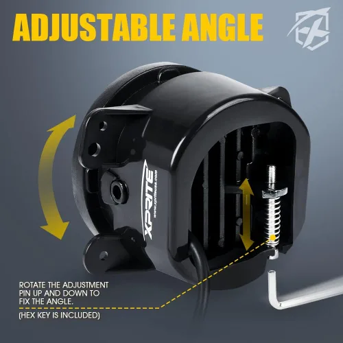 Miniatura 3 de Xprite Luz antiniebla LED ámbar de 4 pulgadas compatible con Jeep Wrangler JK Unlimited JKu 2007-2018, faros antiniebla para conducción todoterreno
