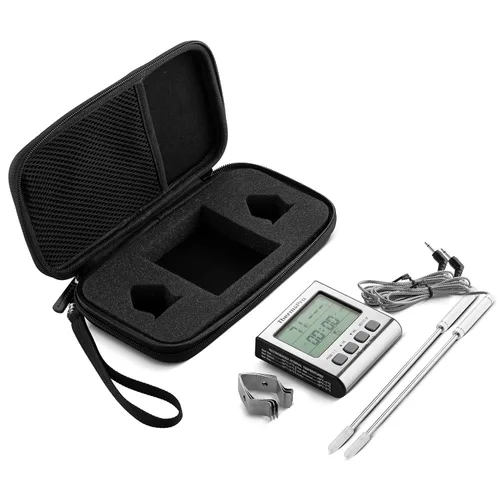 Miniatura 3 de Caseling Funda rígida para termómetro ThermoPro TP17 de doble sonda para carne, caja de almacenamiento protectora para accesorios para ahumadores