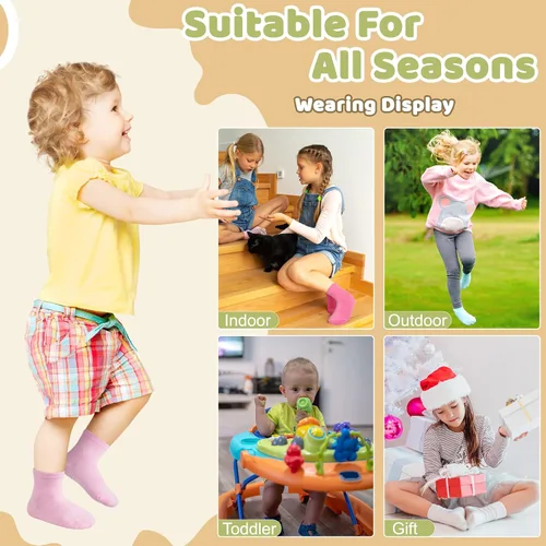 Miniatura 6 de HYCLES Calcetines Antideslizantes para Niños Pequeños, Calcetines de Agarre para Niñas de 1-10 Años Niños Niñas Calcetines para Niños Pequeños