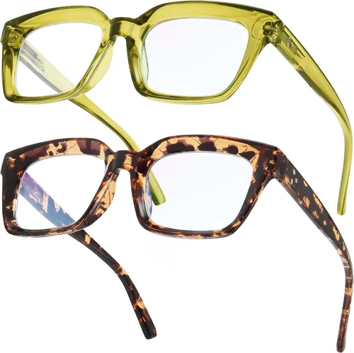 Miniatura 15 de IBOANN Gafas de luz azul de gran tamaño para mujer, gafas de moda funky con aspecto preppy, reducen la fatiga de la pantalla, gafas de computadora