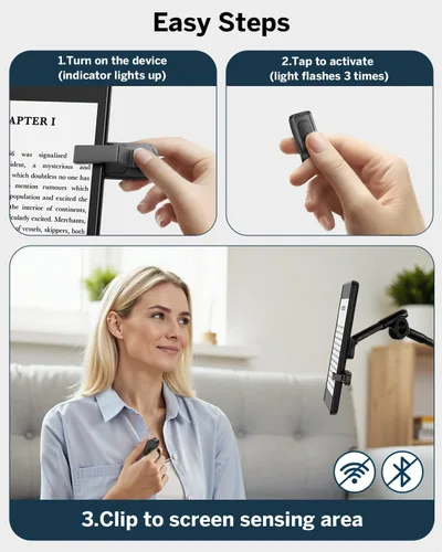 Miniatura 3 de DATAFY [Compatible con Fundas] Anillo Girador de Página con Control Remoto para Kindle Paperwhite Oasis Scribe Kobo eReaders, Controles Remotos