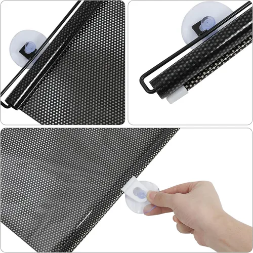 Miniatura 4 de Artibetter Persianas opacas para filtrar la luz, sin taladro, con 3 ventosas, persianas enrollables portátiles temporales para el hogar, oficina