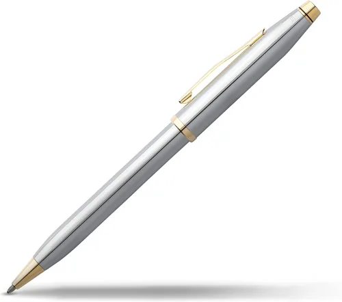 Miniatura 25 de Cross Century II - Bolígrafo de punta Selectip, lacado negro con detalles chapados en oro de 23 quilates