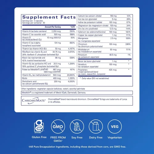 Miniatura 2 de Pure Encapsulations Nutrient 950 Suplemento multivitamínico mineral para apoyar las funciones fisiológicas y un estilo de vida saludable* 90