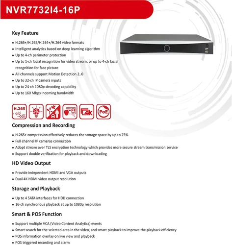 Miniatura 5 de Anpviz NVR PoE de 32 canales 4K 12MP con 16 puertos PoE y 2 HDMI - Soporta cámara IP de 32x12MP, 4 SATA de hasta 64 TB, reconocimiento facial