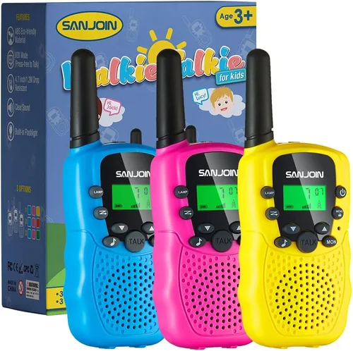 Miniatura 9 de Walkie Talkies para Niños Rellenos de Media Juguetes para Niños y Niñas de 3-12 Años, Alcance de 3 Millas Walkie Talkie para Acampar, Exterior