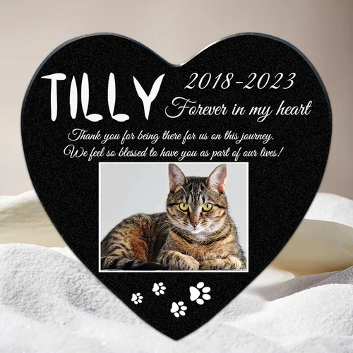 Miniatura 7 de ADFSTONE Piedras conmemorativas para mascotas en forma de corazón de 10 pulgadas, regalos personalizados de recuerdo de perros, placa de duelo