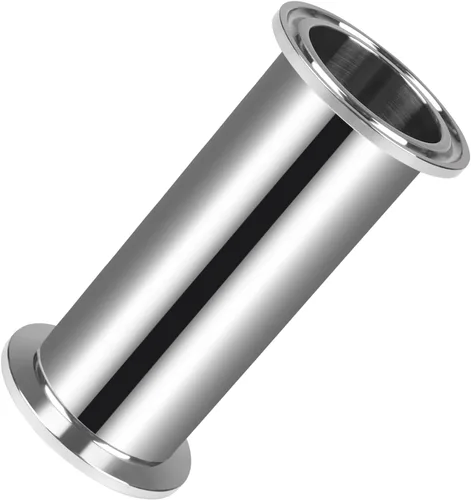 Miniatura 14 de Tubo de Abrazadera Triple 2 Pulgadas OD Bobina Sanitaria Longitud 6 Pulgadas Extremo de Abrazadera OD 50.5mm Tubo Redondo Liso de Acero Inoxidable