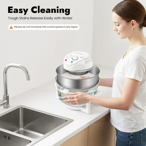 Miniatura 6 de Freidora de aire de vidrio, horno freidora de aire extra grande de 17.96 cuartos de galón – Cocina halógena turbo de tamaño familiar 4 en 1