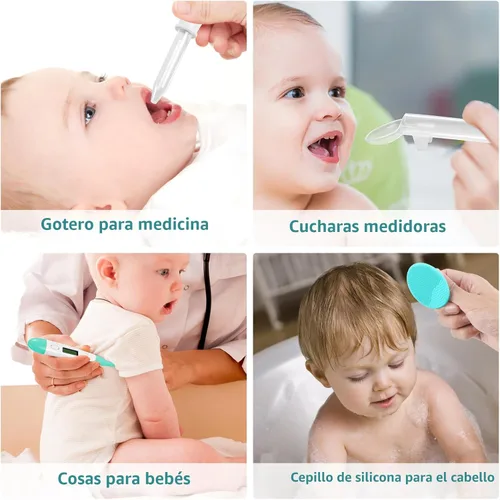 Miniatura 5 de Kit de aseo para bebé, juego de cuidado de seguridad para bebés con cepillo de pelo, peine, cortaúñas, aspirador nasal, kit de artículos esenciales