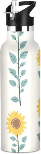 Miniatura 19 de Insulated Water Bottle with Straw Colorful Flowers Double Wall Vacuum Insulated Lightweight for Sport Gym Outdoor Travel School