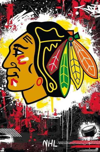 Miniatura 4 de Trends International NHL Chicago Blackhawks - Póster de pared con el logotipo Maximalist 23, 14.72 x 22.37 pulgadas, paquete de póster y alfiler