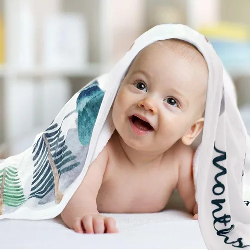 Miniatura 5 de Manta mensual de hitos para bebé para niño y niña, regalo neutro para baby shower, manta de montaña para imagen de recién nacido, corona y 12