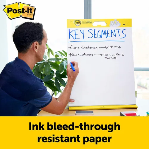 Miniatura 4 de Post-it Almohadilla de caballete de mesa súper adhesiva, ideal para profesores virtuales y estudiantes, 20 x 23 pulgadas, 20 hojas/bloc, (563R)