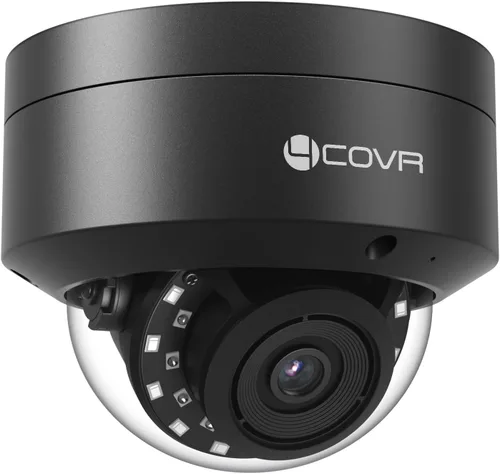 4COVR - Cámara PoE de 5 MP para exteriores, cámara IP de vigilancia con cable vándalo con micrófono, IK10 IP67 a prueba de vandalismo, detección