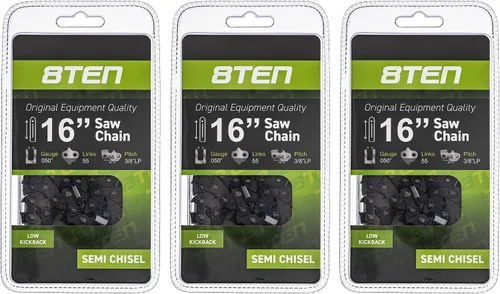 Miniatura 88 de 8TEN Cadena de motosierra semi cincel de 6 pulgadas .050 1/4 42 DL para Worx WG320 Black & Decker LLP120 (paquete de 3)