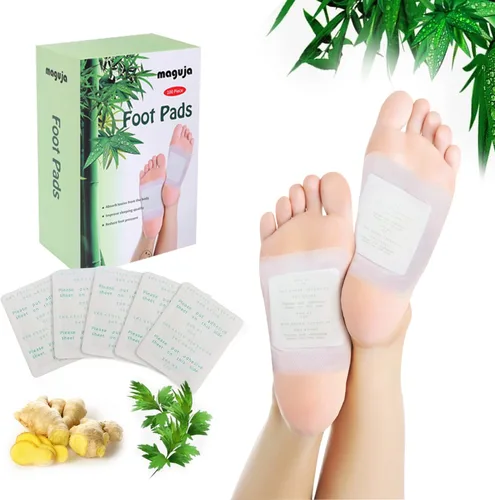 100 almohadillas de vinagre de bambú natural y jengibre en polvo para pies, limpieza profunda para aliviar el estrés, mejor sueño, adecuadas para