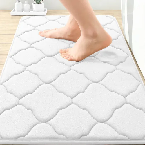 Miniatura 330 de OLANLY Alfombra de Baño de Espuma Viscoelástica de 24 x 16 pulgadas, Ultra Suave y Absorbente, Alfombras de Baño Antideslizantes, Cómodas, Lavables