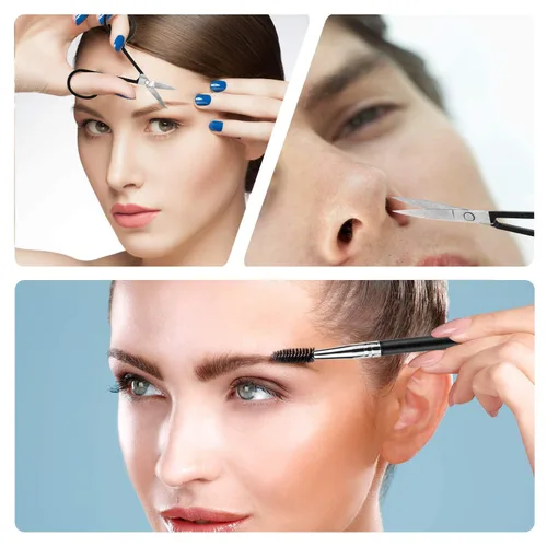 Miniatura 2 de Juego de 6 pinzas para cejas, kit profesional de pinzas de cejas de acero inoxidable para mujeres/hombres, juego de pinzas de gran precisión