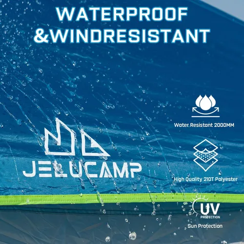 Miniatura 6 de JELUCAMP Tiendas de campaña SUV para acampar impermeables para 6 personas, tienda de campaña familiar para coche con accesorio para puerta trasera