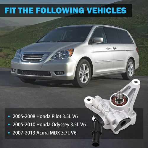 Miniatura 2 de Bomba de dirección asistida Compatible con Honda Pilot 3.5L 2005-2008, Honda Odyssey 3.5L 2005-2010, Acura MDX 3.7L 2007-2013 - Reemplaza 21-5442