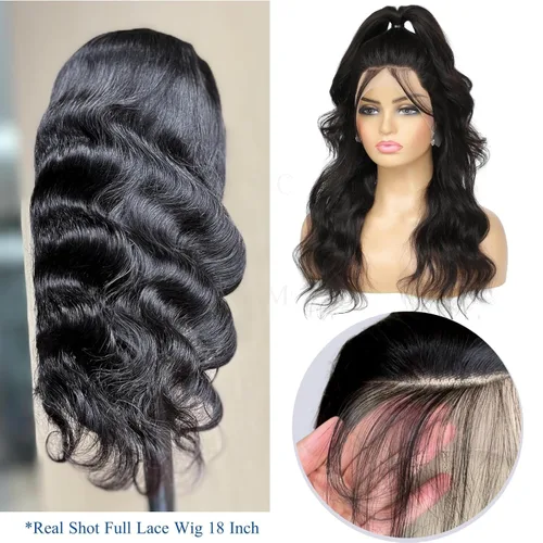 Miniatura 7 de Pelucas de cabello humano con encaje completo, ondulado, HD, transparente, hecho a mano, peluca de encaje entera hecha a mano, previamente