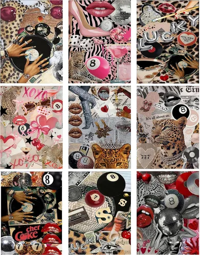 Miniatura 10 de Kits de arte de diamante para adultos principiantes, modernos kits de pintura de diamante con lunares de leopardo 5D, gemas y manualidades DIY
