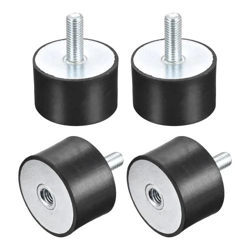 Miniatura 15 de uxcell Amortiguador de choque D20mmxH15m m del aislador de la vibración del macho/femenino de los soportes 4pcs M6 de goma