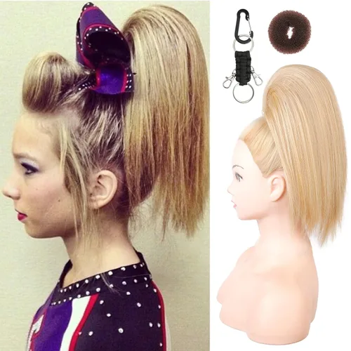 Miniatura 13 de SEIKEA Pieza de Cabello de Cola de Caballo para Porristas, 10" Lisa Resistente a los Enredos Suave Rubio Natural Extensión de Cola de Caballo