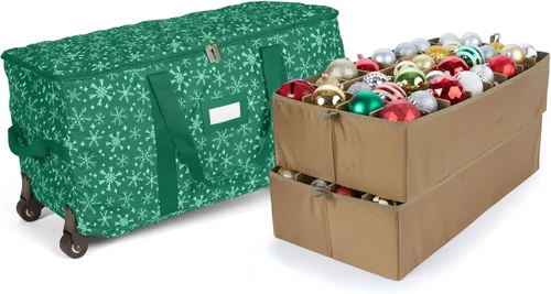 Miniatura 79 de Covermates Keepsakes Bolsa de almacenamiento ajustable para adornos, poliéster resistente, separadores acolchados y bandejas FlexGrid, organizador
