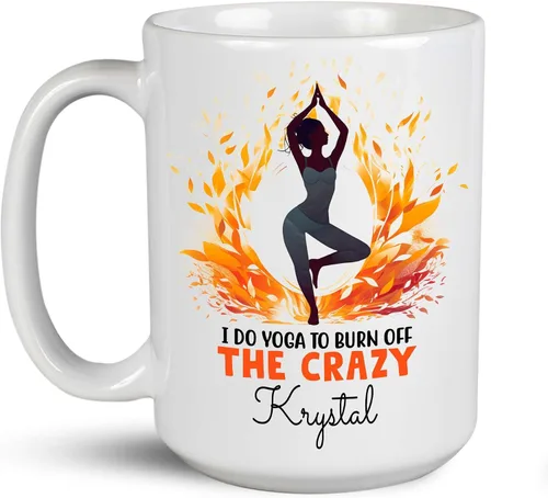 Miniatura 12 de Taza de café personalizada con nombre para yoga, taza de té de yoga con divertido diseño de perezoso, taza de inspiración para yoga y amantes