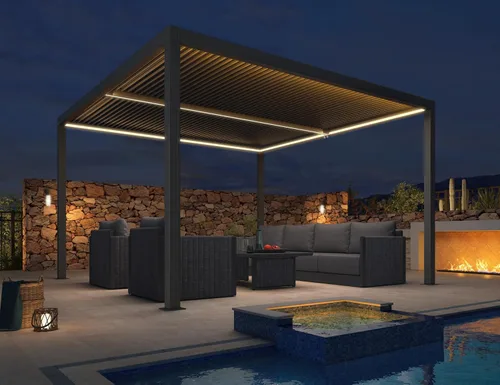 Miniatura 16 de PURPLE LEAF 94AS - Pérgola pequeña de aluminio compacto de 10 x 12 pies con techo rígido con listones ajustables para patio, cubierta de terraza