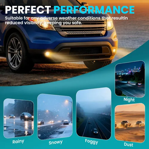 Miniatura 7 de Fog Lights Compatible With 2013 2014 2015 Ford Explorer Front Bumper Driving Lamp Assembly Clear Lens