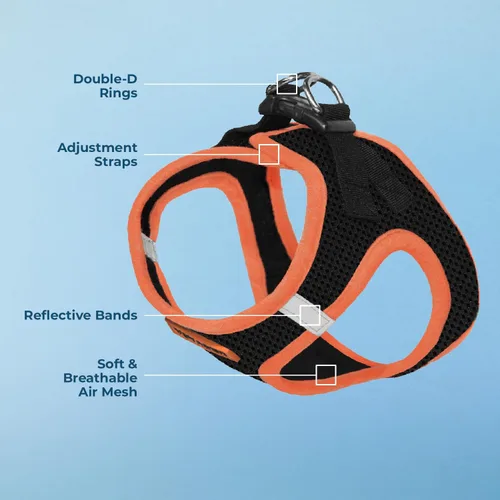 Miniatura 4 de Best Pet Supplies - Malla para todo tipo de clima/felpa, reflectante, arnés antitirones para perros pequeños, medianos y gatos - Seguro con cierre