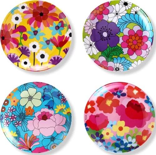 Miniatura 22 de French Bull Juego de 4 platos – Juego de 4 platos de ensalada de melamina de 9 pulgadas – Vajilla de melamina para interiores y exteriores – Foli