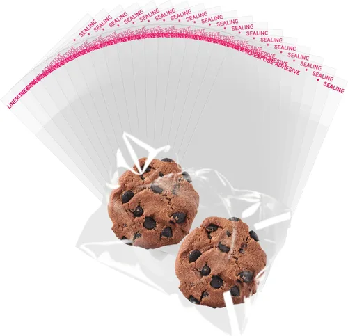 Miniatura 9 de 100 bolsas de celofán transparentes autoadhesivas, de 2 x 10 pulgadas, bolsas de barra de pretzel para panadería, galletas, dulces, pretzel, regalo