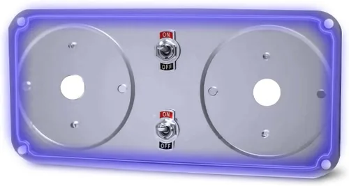 Miniatura 9 de Placa de luces de cúpula Peterbilt de la Florida (ámbar) Placa de luz de espejo Peterbilt con interruptores/interruptores Iluminación